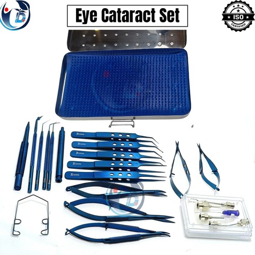 Eye cataract titanium set - eye,